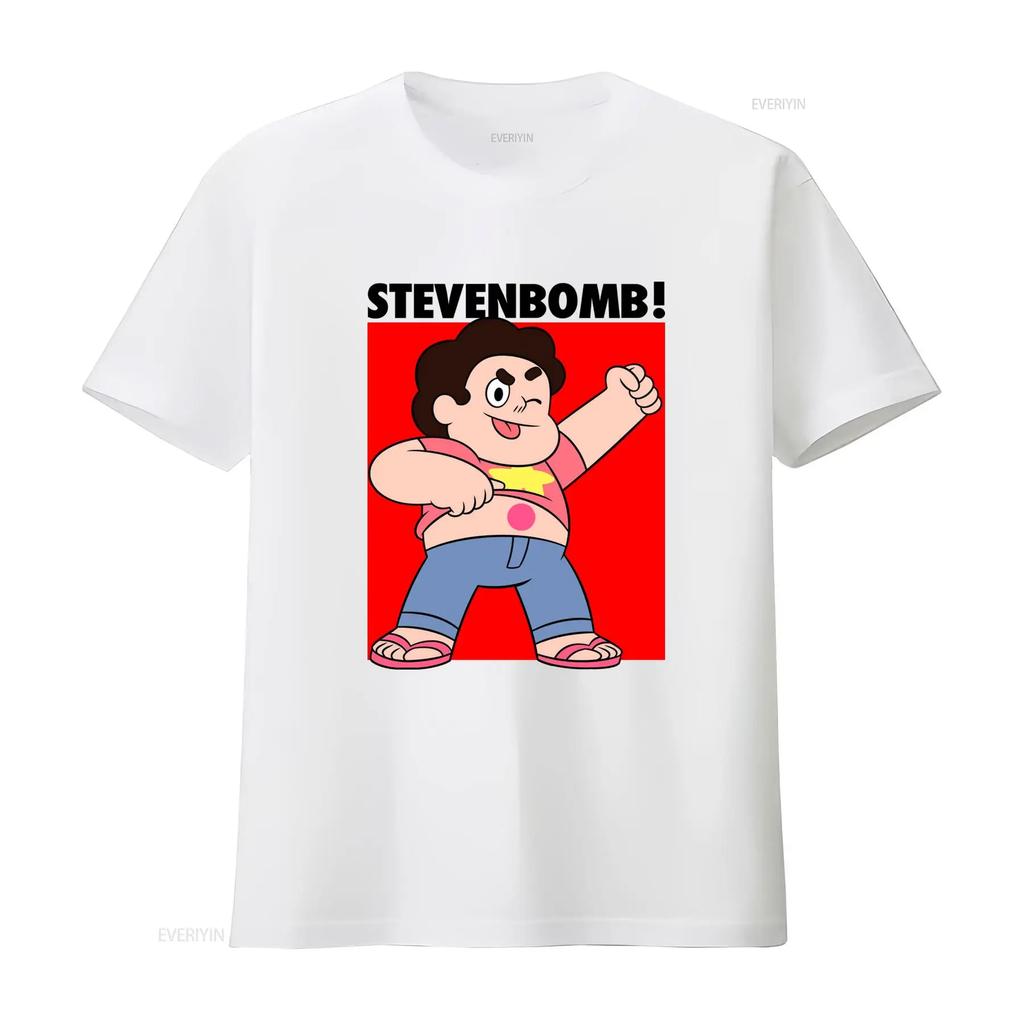 Funny Cartoon Steven Universe Print Casual T Shirt vintage Washed streetwear Stretched Slightly Unisex Breathable homme