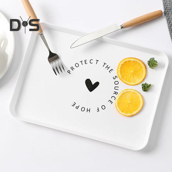 Сервировочный поднос, универсальная моющаяся пластиковая прямоугольная посуда для завтрака, фруктового хлеба, еды для подарков
