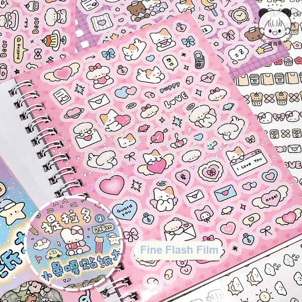 16 листов Kawaii Kpop Декоративная наклейка Книга Мультяшная ПЭТ Васяная бумага Журнал DIY Материал Наклейка Декорация