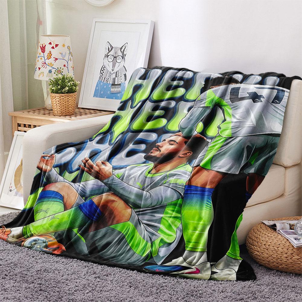 Rayan Cherki Printed Flannel Blanket, soft throw for bedroom sofa, washable, fan merchandise, great gift.