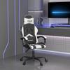 Gaming Chair Black and White Artificial Leather