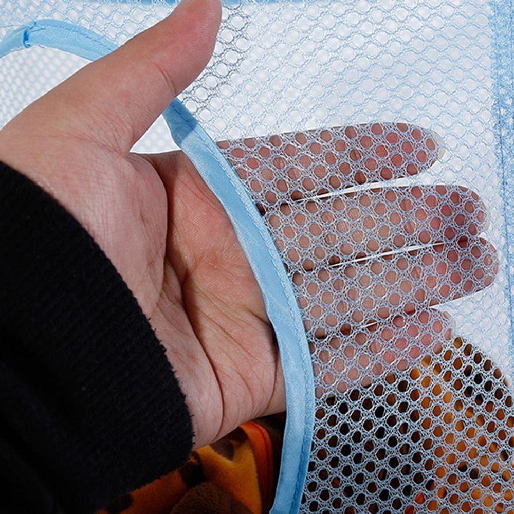 Portable Laundry Home Storage Hanging Bag Folding Basket Teddy Hammock Net Clothes Storage Basket