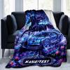 1PC Custom Name Galactic Horse Car flannel blanket versatile,all-season throw suitable for the living room,bedroom,camping,travel,and gift
