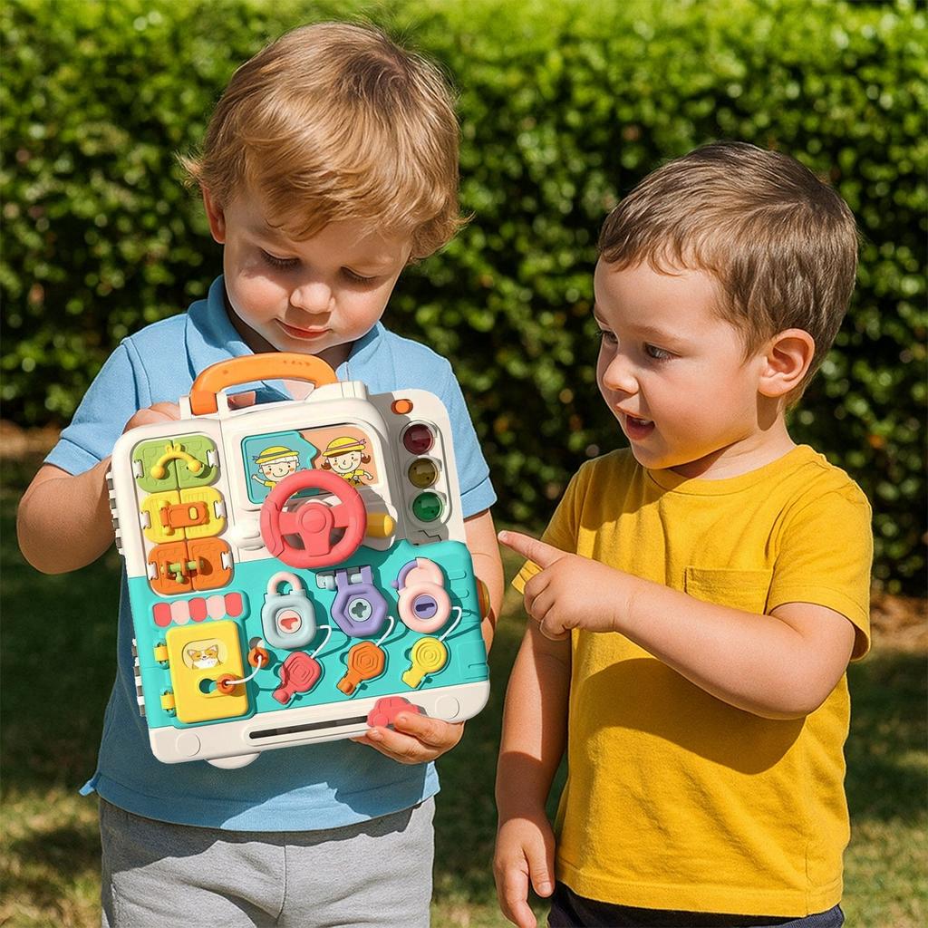 [PACZB] Montessori educational board interactive sensory panel in a suitcase Booklet Z3351