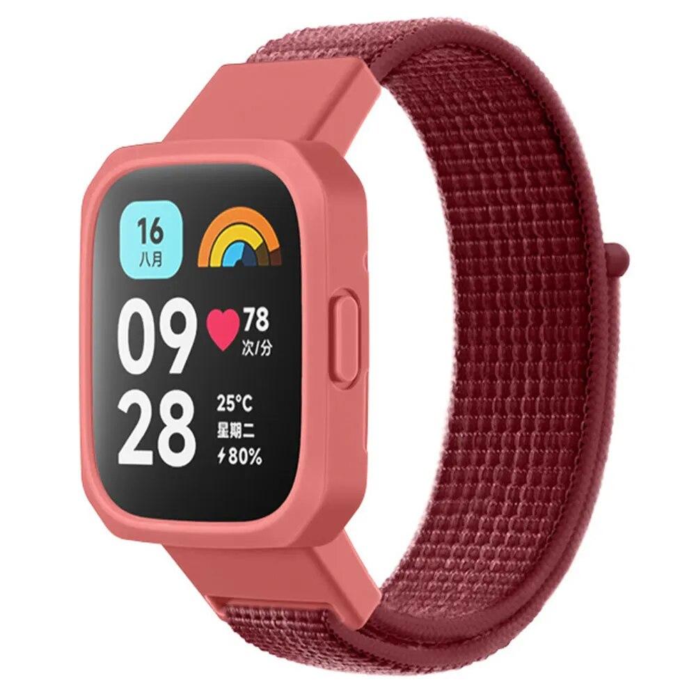 Нейлоновый браслет-петля + чехол для Redmi Watch 3/2/1 Lite, сменный ремешок для смарт-часов Redmi Watch 1/2/Mi Watch Lite, чехол для браслета