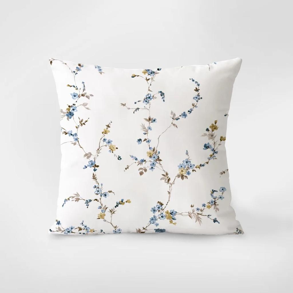 Синяя винтажная цветочная наволочка, украшение для общежития, офиса, гостиной, дивана, дома, 40x40см 50x50 45x45