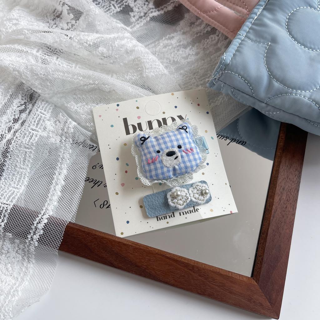 Мультяшные милые заколки для волос с кроликами, тканевые кружевные детские BB-заколки, заколки для волос для маленьких девочек, детские аксессуары для волос, головные уборы, зажимы для волос