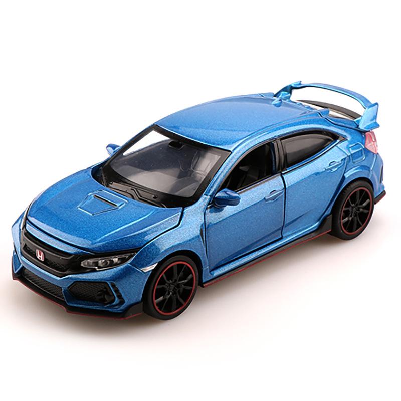 1/32 Honda CIVIC TYPE R Модель автомобиля Сплав Литье под давлением Детская игрушечная машинка с подставкой Коллекция Подарок мальчику на день рождения