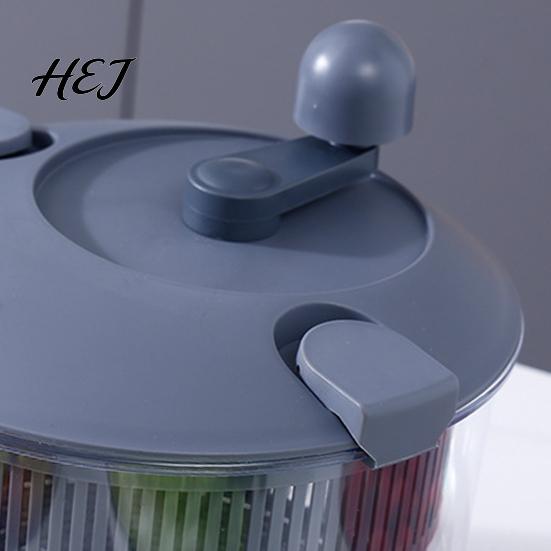 Manual Food Dehydrator for Kitchen Vegetable Dehydrator, Hand Crank Plastic Salad Spinner, Double-layer Multifunctional Accessory Separable