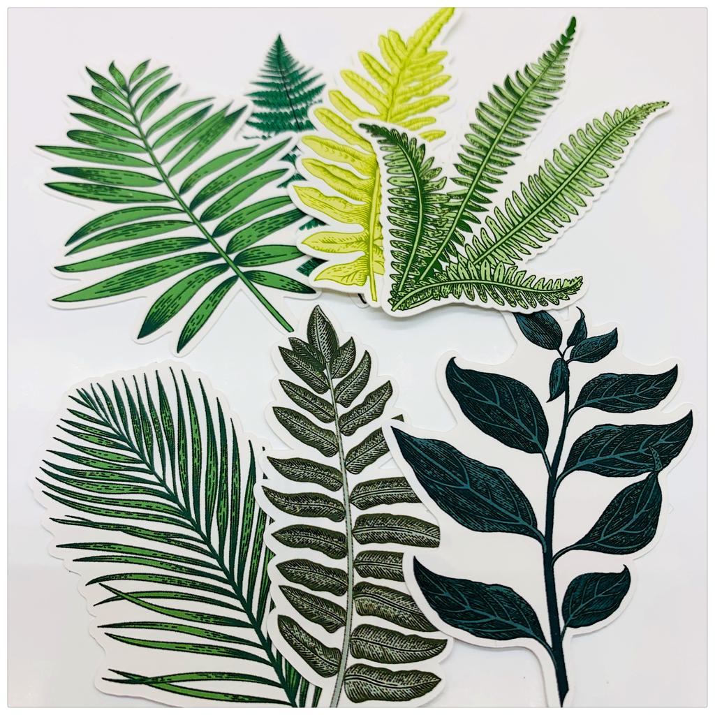 Handbook Sticker Package Retro Fern Plants 31pcs Hand Book Sticker Photo Album Decoration