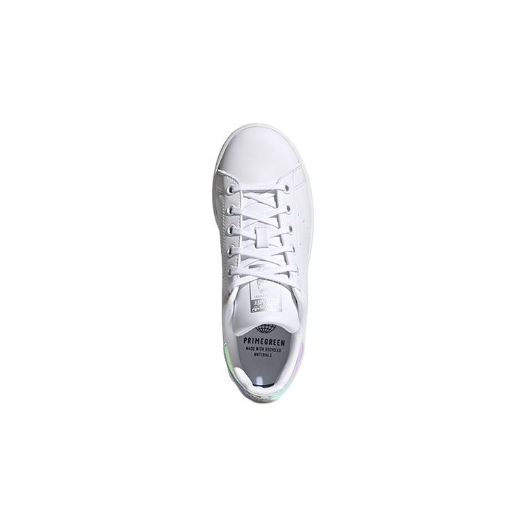 adidas Stan Smith J Белые переливающиеся детские кроссовки Cloud-White Silver-Metallic FX7521