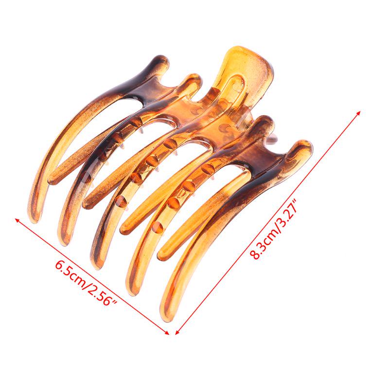 Women Lady Girls Simple Non Slip Grip Large Claw 5 Claws Hair Clip Clamp Black