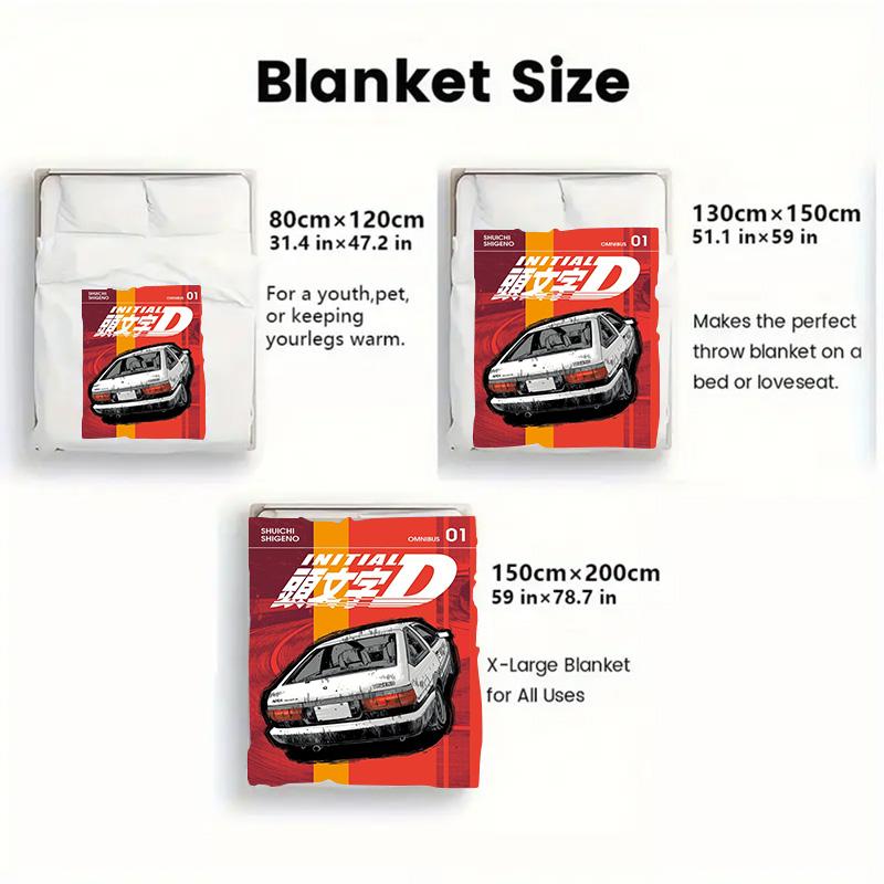 Initial D 2D Flat Pattern Flannel Blanket High quality All Seasons Warmth and Comfort Perfect for Christmas Gifts.SMT0917215