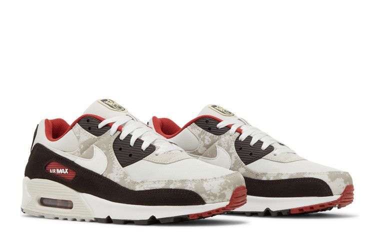 Мужские кроссовки Nike Air Max 90 Social FC Light Bone/Summit White/Khaki/Dune Red/Velvet Brown/Lemon Wash