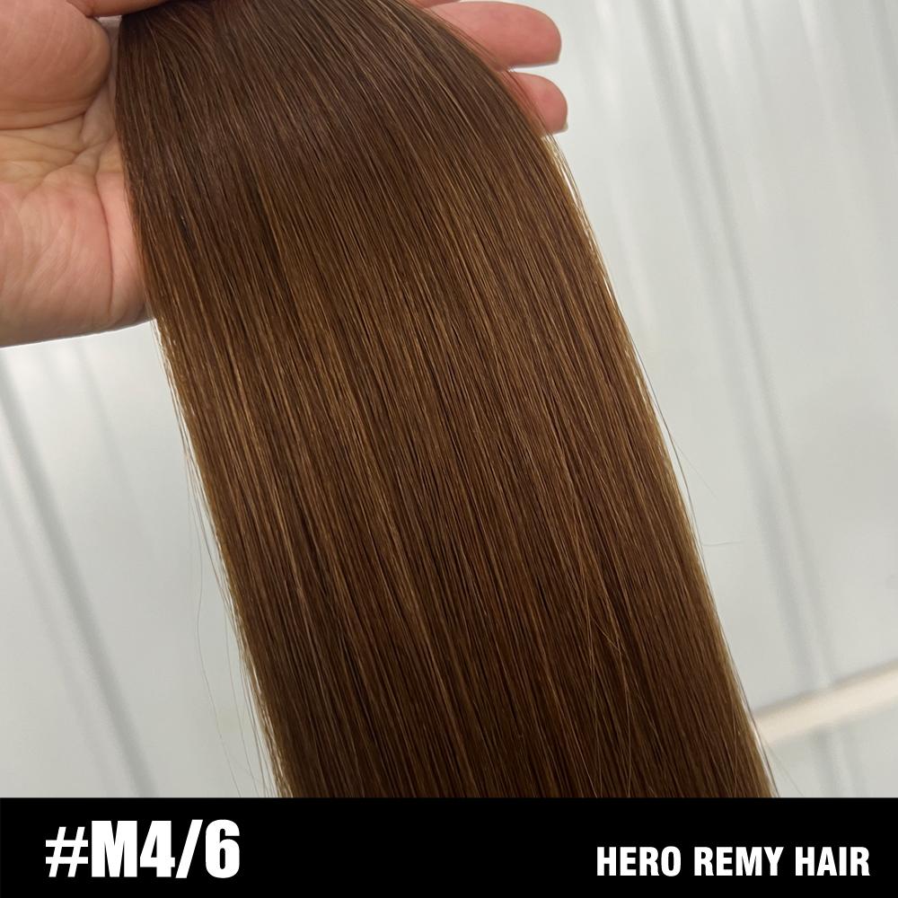 Прямые европейские натуральные человеческие волосы Hero Remy, трессы 80 г/шт., пряди с мелированием, 16-22", машинные наращивания на трессах