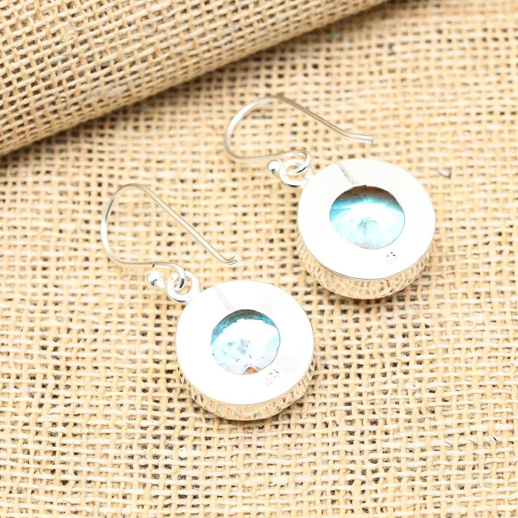 Rainbow Mystic Topaz Gemstone Handmade 925 Solid Sterling Silver Jewelry Earrings For Her