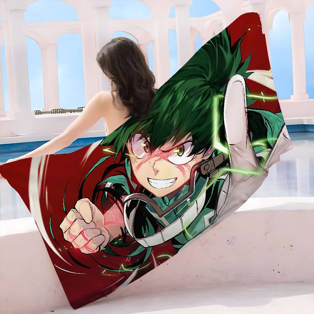 My Hero Academia Cool Cartoon Microfiber Blanket Quick Drying Beach Towels Oversized Printing Super Absorbent Pool Towel Blanket