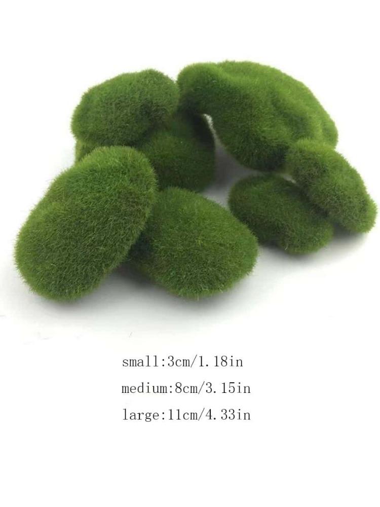 6pcs/18pcs Artificial Moss Rocks Decorative Green Moss Balls Moss Stones Fake Moss for Floral Arrangements Fairy Gardens and Crafting Decor