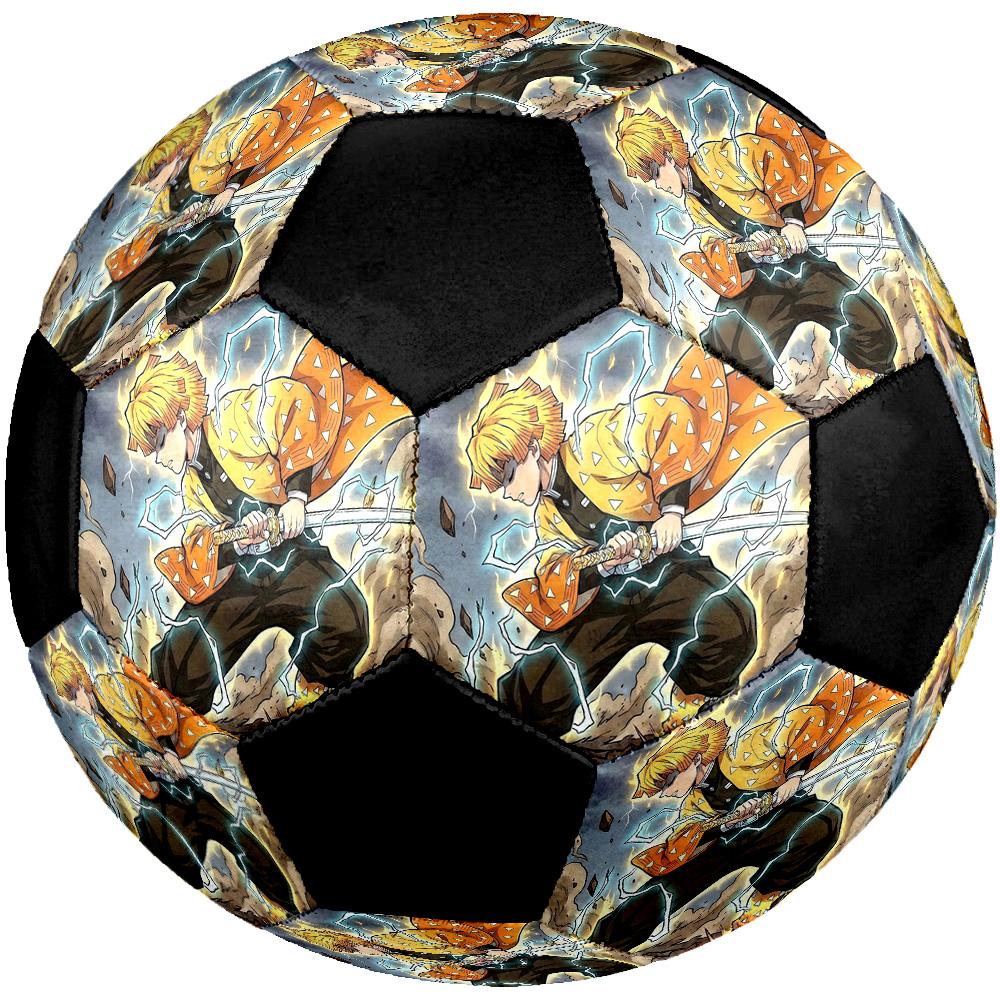 Zenitsu Agatsuma Soccer Ball Colorful All Ages Machine Stitched PVC Competition Ready Durable High-Bounce.SIZE5