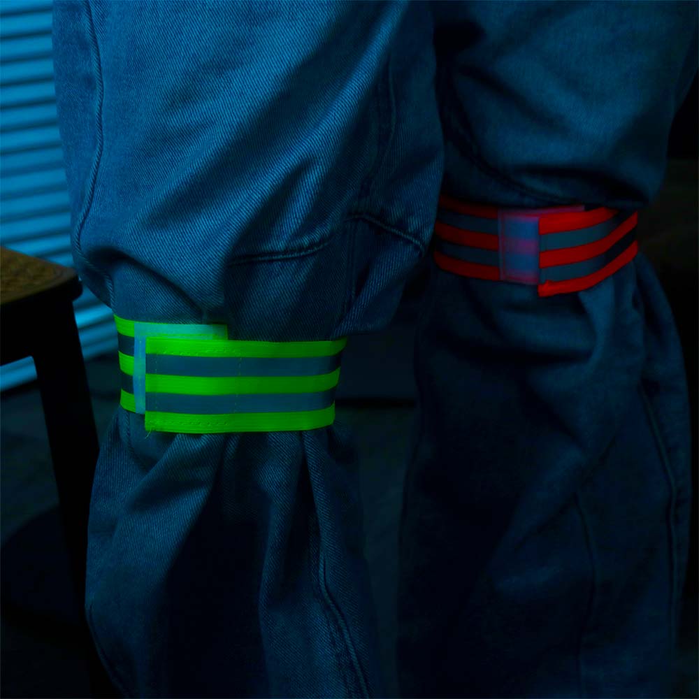8PCS Safety Warning Reflective Bands Adjustable Reflector Tape Convenient Elastic Armband Cycling