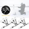 10pcs Solid Ring Fishing Snap Connector with Pin 3-Way Heavy Duty Ball Rolling Swivel