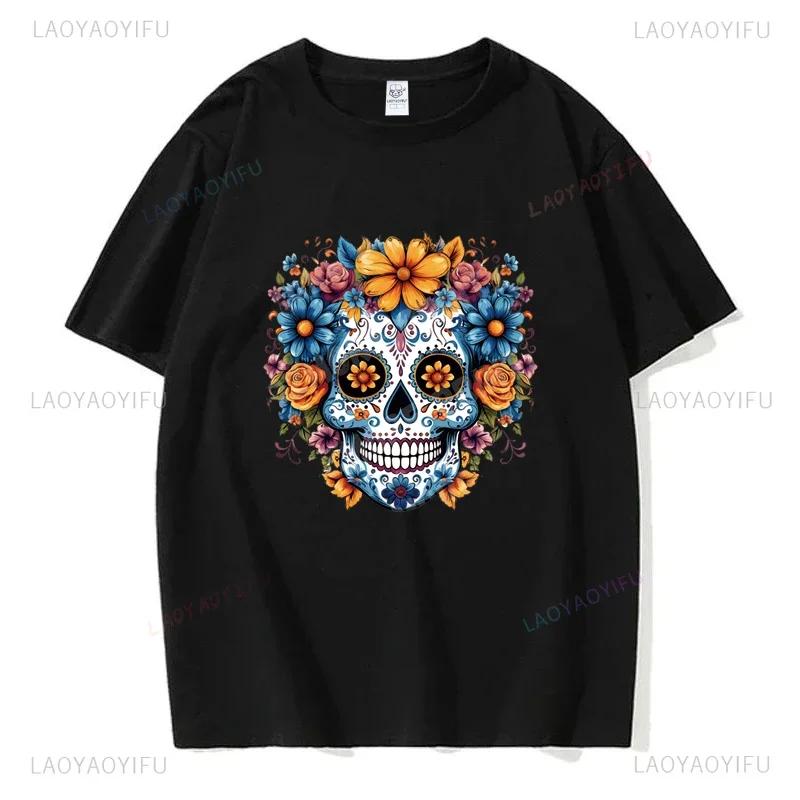 Мексиканский День мёртвых ''DÍA DE LOS MUERTOS'' Футболка с принтом Мужская графическая футболка Повседневные удобные футболки на лето Женская одежда