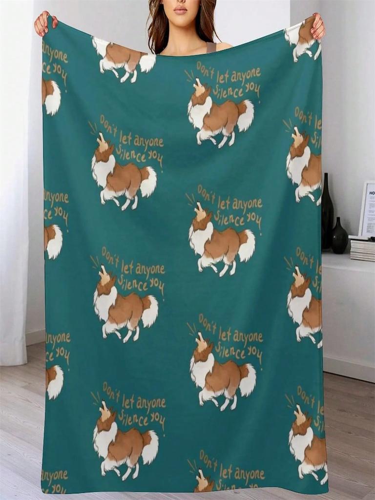 Лающая шелти ( Шетландская овчарка ) Не позволяйте никому заставить вас замолчать. Теплый зимний плед. Мягкие кровати. Пледы из полярного ворса.