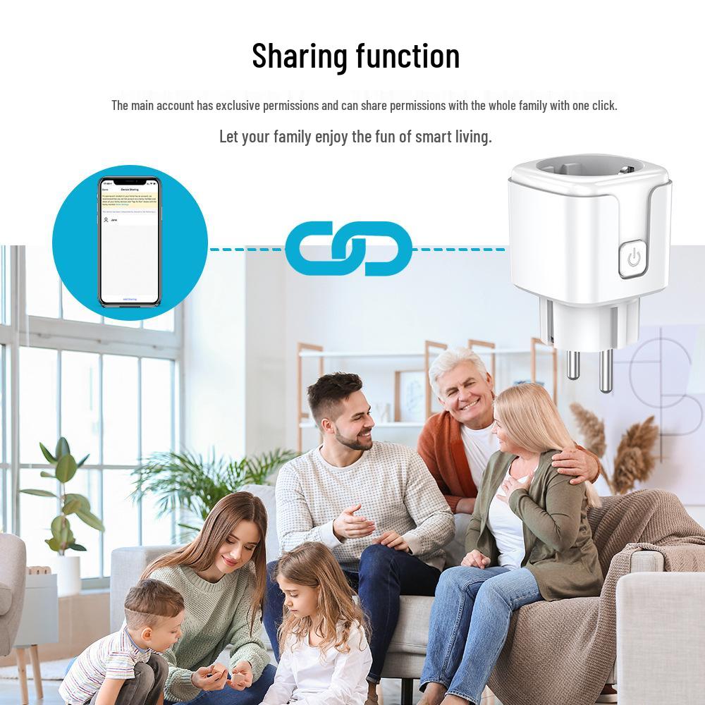 Умная EU-вилка 20А с WiFi и Bluetooth, удаленное управление через приложение, голосовое управление Alexa, таймер, задержка включения/выключения, циклический переключатель.