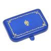Business Card Holder Made In Italy Florence Card Case Genuine Leather Calf Leather Stamped with 22K Gold [Peroni] (Light Blue)