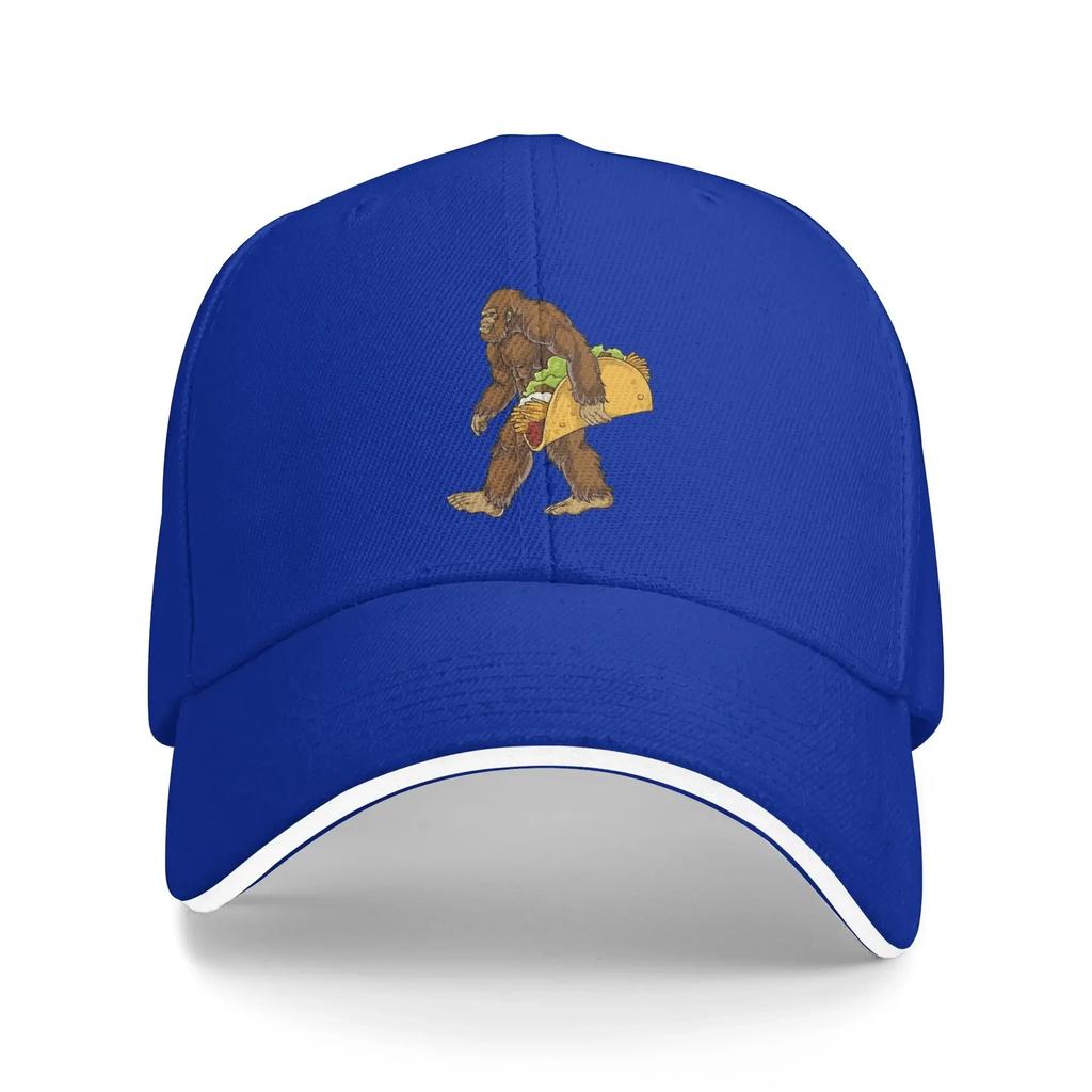 Bigfoot Sasquatch Carrying Taco Baseball Cap Couple Women Custom DIY Trucker Hat Summer Fashion Outdoor Gym Adjustable Caps
