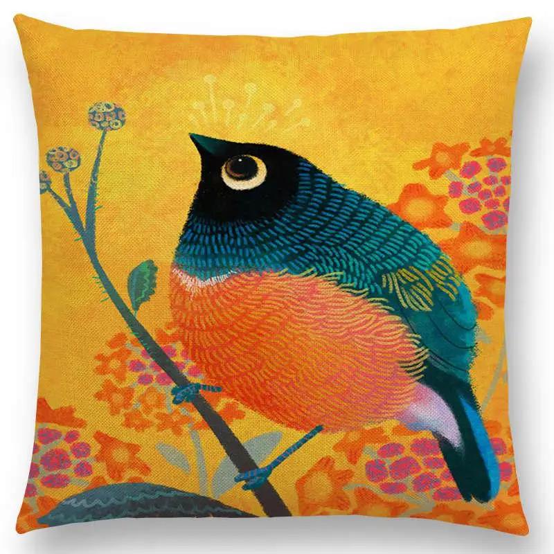 Супер милый мультяшный животный иглобрюх чехол для подушки, прекрасная птица, милое гнездо, интересная рыба, кошка, лягушка, лиса, наволочка для диванной подушки, Огар