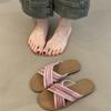 Fashion Sandals Women's 2025 New Summer Vintage Woven Cross-toed Roman Sandals