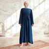 Lena Embroidery Detailed Women Abaya Stone Embellished Long Sleeve Dress