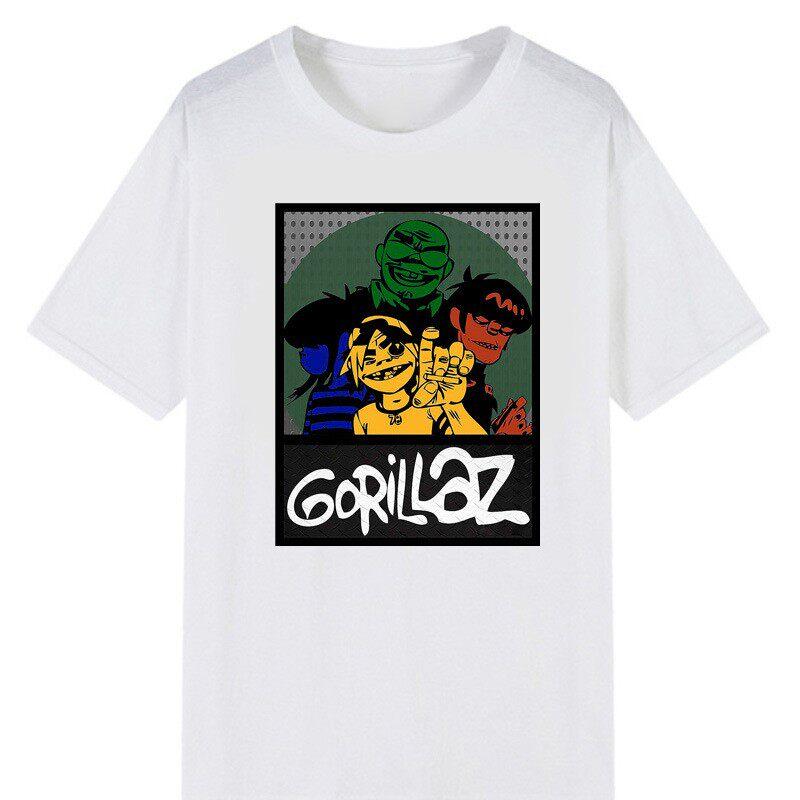 2026 Харадзюку Аниме Футболка Gorillaz Взрослая Отличное Качество Футболка Графическая Футболка Высококлассный Люкс Унисекс Стиль Оба Унисекс И Унисекс