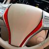 For Nissan X-Trail Rogue T32 2013- Accessories Carbon Fiber Interior Car Steering Wheel Panel Trim Sticker Decoration