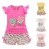Комплекты одежды из двух предметов для девочек, летний жилет, одежда без рукавов для девочек, костюм, наряды