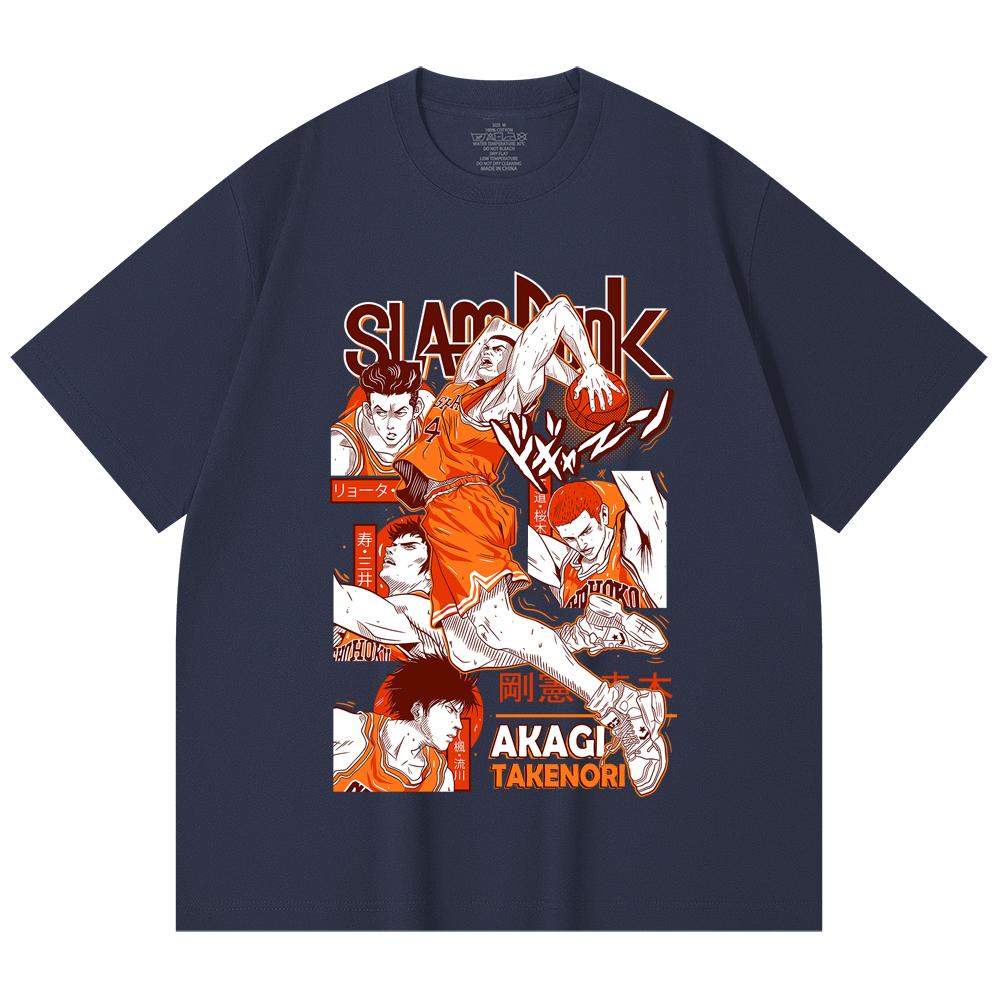 230 Gsm 100% Cotton Slam Dunk V1 Akagi Print Unisex Heavy Cotton T Shirt