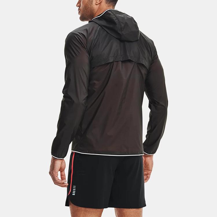 Under Armour Мужская дышащая складная куртка с капюшоном для бега Qualifier Storm Woven Black 1326597-010