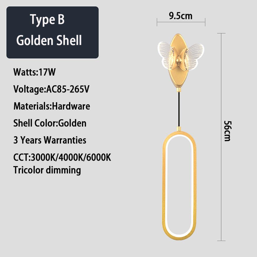 Светодиодная настенная лампа для помещений AC85-265V 5 типов Черный Золотой корпус Современная простота Внутренние настенные светильники с высокой яркостью Светодиодное освещение