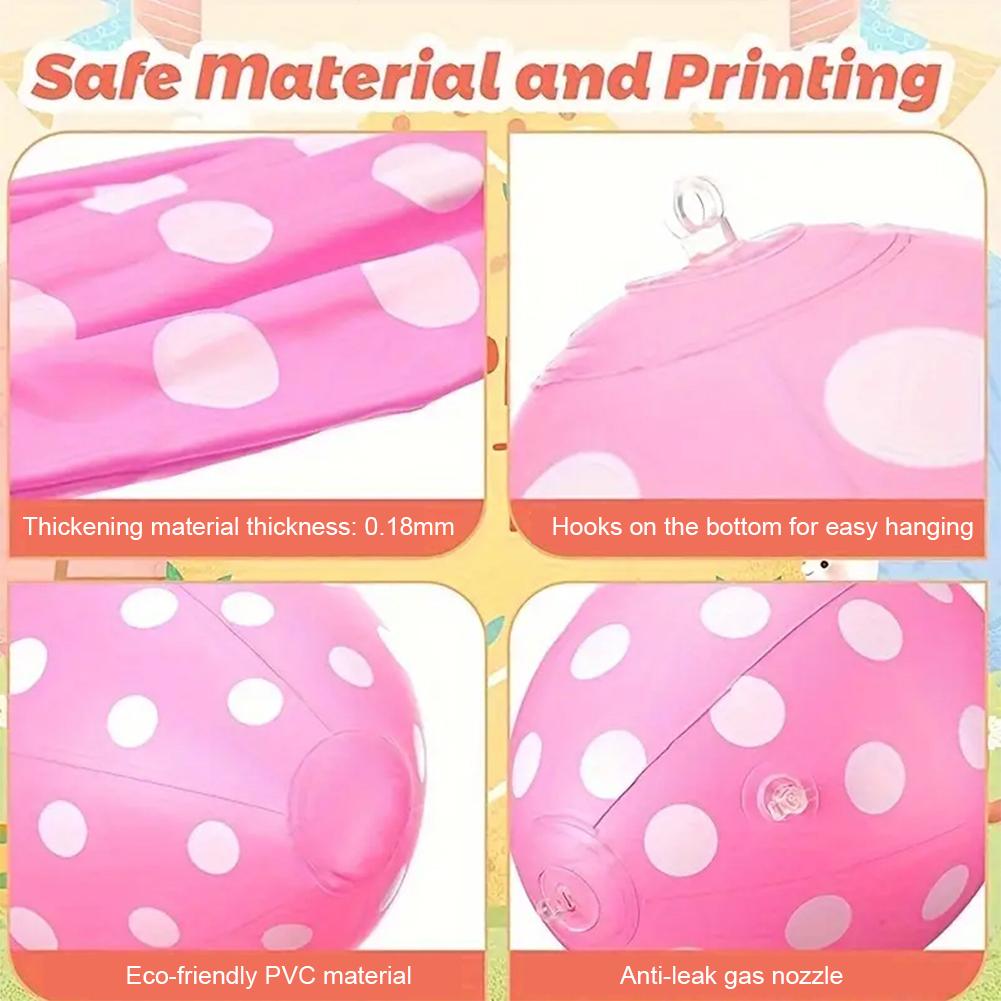 Easter Inflatable Egg Party Balloon DIY Plastic Egg Ball Wear Resist Colorful Egg Balloon Outdoor Garden Yard Lawn Decoration