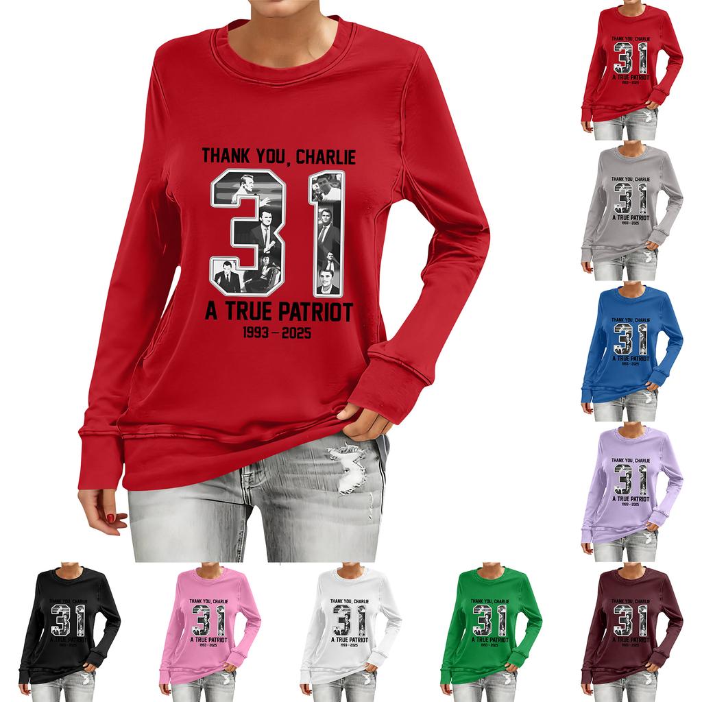 Women's Fashion Casual Long Sleeve Printed Neck Top