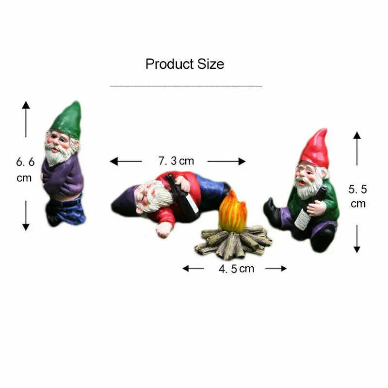 1 Set Personality Garden Decoration Dwarfs Resin Crafts Micro Landscape Scene Set Decoration