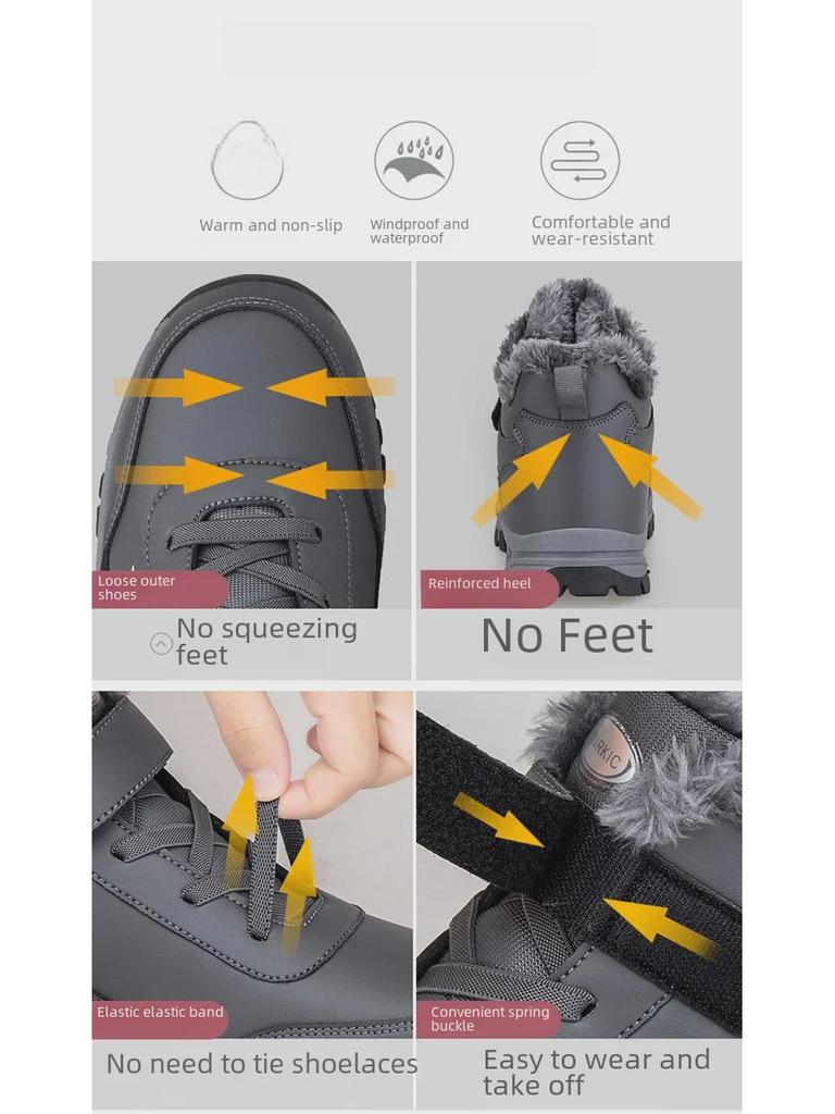 2023 Autumn/Winter Cross-Border Thick Velvet Warm Snow Shoes for Men & Women, Large Size 48