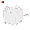 Polar Fleece Square Ottoman Covers Elastic Footrest Slipcover Stretch Stool Covers Living Room Furniture Protector Housse Pouf