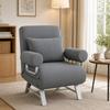 Single Sofa Bed, 3-in-1 Convertible Folding Chair Bed with Adjustable Backrest, Removable Armrests, Dark Grey