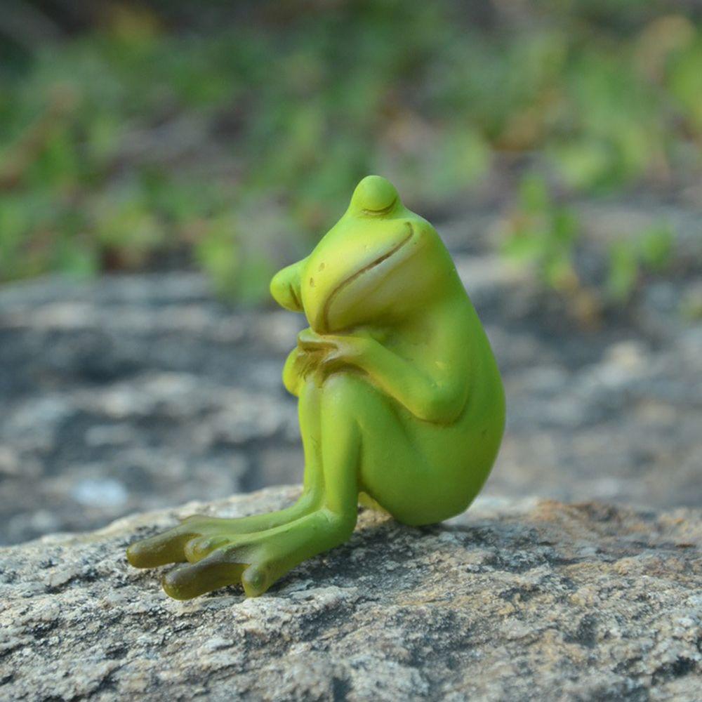 Indoor Miniature Landscape Polyresin Statue Fairy Garden Decor Home Decoration Figurine Frog Statue