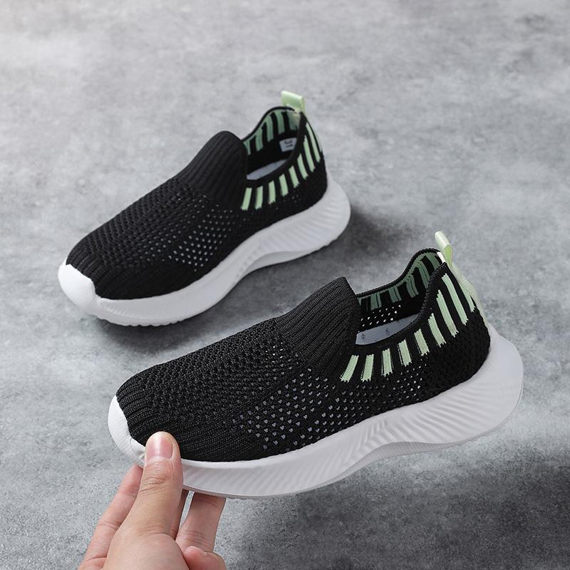 31-40 Детские Большие Легкие, Дышащие Модные Спортивные Кроссовки Flyknit Повседневная Обувь One Step Stepping