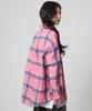 UNKNOWN PLANET Oversized Check Shirt Pink