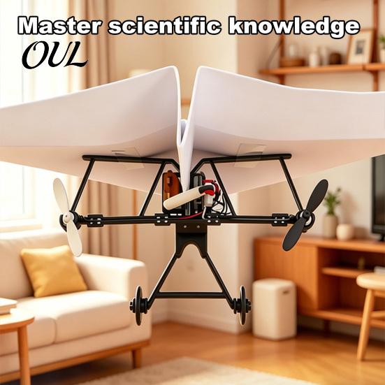 RC Airplane with Gyro Remote Control Paper Kit, DIY Electric Plane Educational Toy Stabilizer, Dual Propellers, Lightweight Glider Assembly