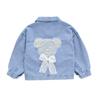 Симпатичная джинсовая куртка для мальчиков и девочек, джинсовая куртка с жемчужным мишкой Тедди для девочек